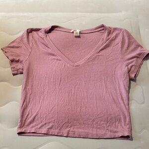 Bozzolo Mauve Short Sleeve V-Neck Tee